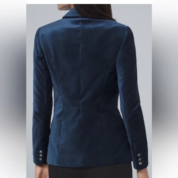 White House Black Market Navy Velvet Blazer - Picture 12 of 13